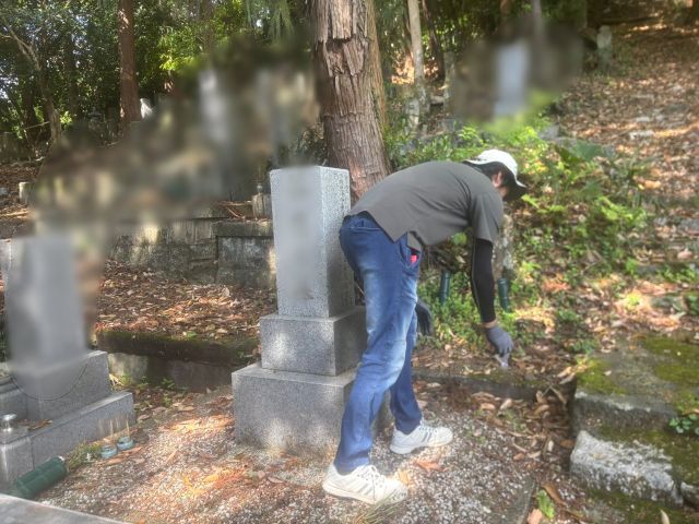 大垣市安楽寺　お墓リフォーム　①墓石解体